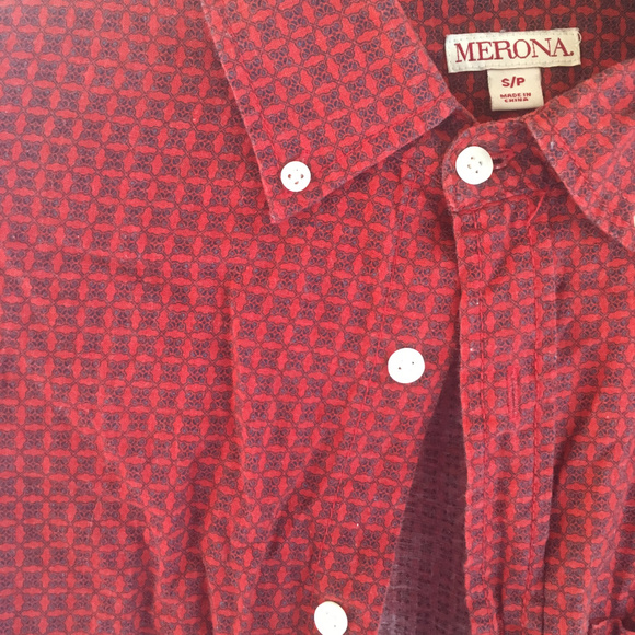 Red Patterned Merona Button-Up - Picture 2 of 3